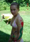 Hayden Panettiere Wearing A Bikini And Body Painting